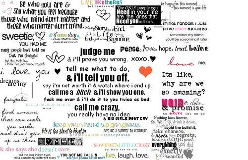 collage of quotes myspace layout