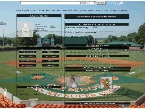 clemson-baseball myspace layout