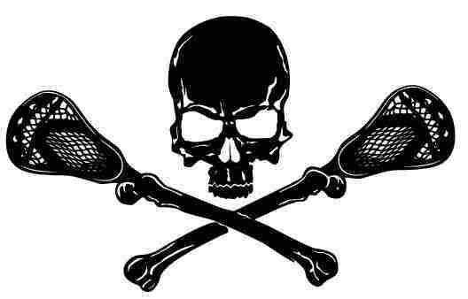 skull and lacrosse sticks logo myspace layout