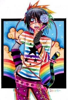 rainbow-anime-person myspace layout