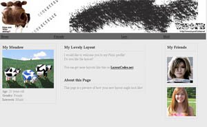 Cow Theme piczo layout